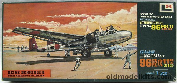 LS 1/72 Mitsubishi G3 M1  Type 96 Mk11 or 21 Nell - Kisarazu or Mihoro or Kanoya Air Corps, 155-350 plastic model kit